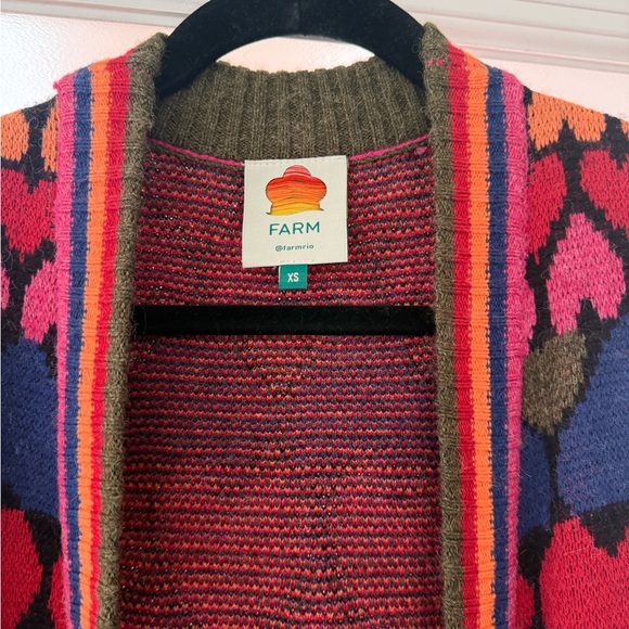 FARM Rio Multicolor Heart Pattern Cardigan - Picture 2 of 5